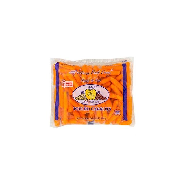 A&J Produce Peeled Mini - Baby Carrots Bag 16 Oz