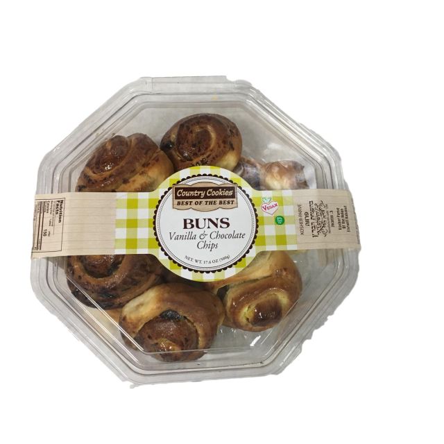 Country Cookies Vanilla & Chocolate Chips Buns 17.6 oz