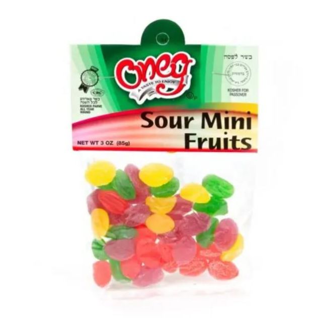 Oneg Sour Mini Fruits 3 Oz