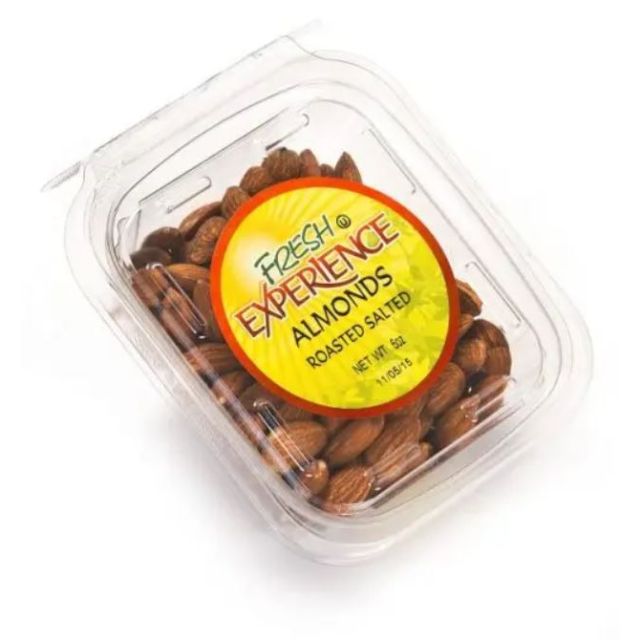 Fresh Experience Almonds Roasted Salted Container 6 Oz