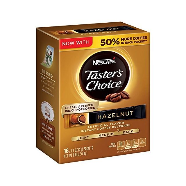 Nescafe Taster's Choice Hazelnut Instant Coffee 16 Sticks 1.7 Oz