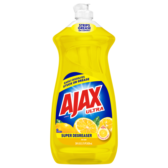 Ajax Dishwashing Liquid Dish Soap Yellow Lemon 28 oz