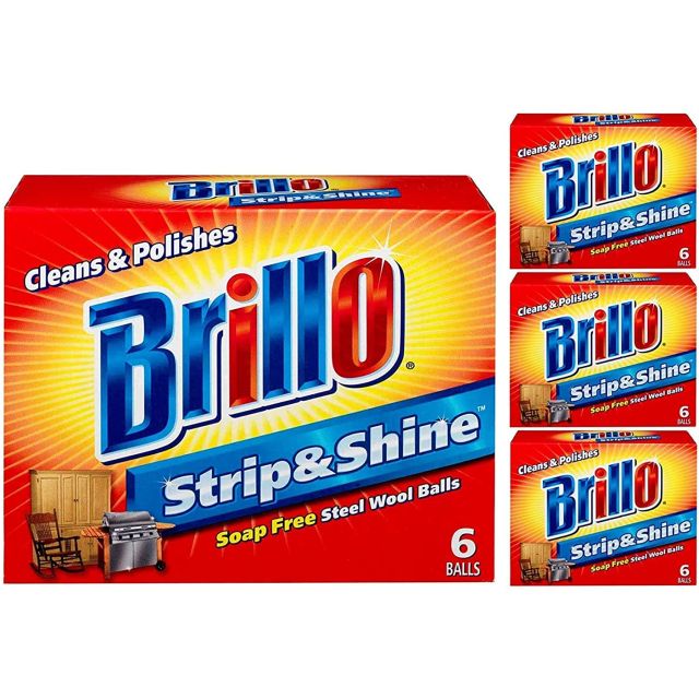 Brillo Strip & Shine Steel Wool Balls 6 Ct