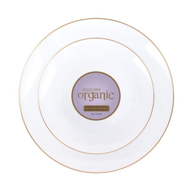 Gold Rim Organic Combo Plates 4/32CT