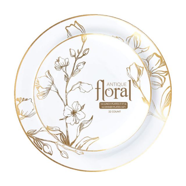 Floral Combo 10″ & 7″ Plates (32 count)