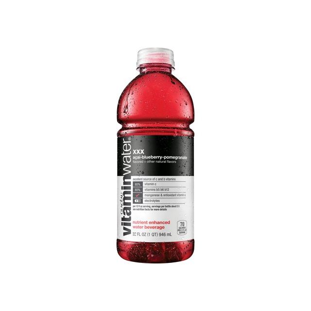 Glaceau Vitamin Water XXX Acai Blueberry Pomegranate 32 Fl oz 1 Liter