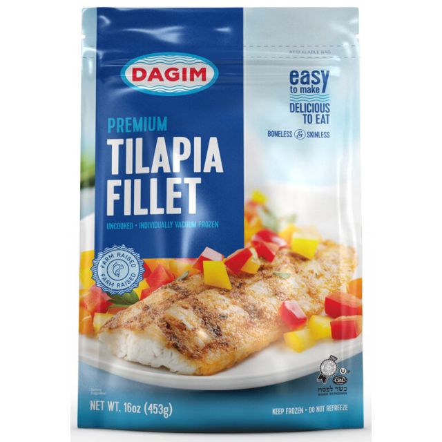 Dagim Premium Tilapia Fillet boneless & skinless 16 Oz