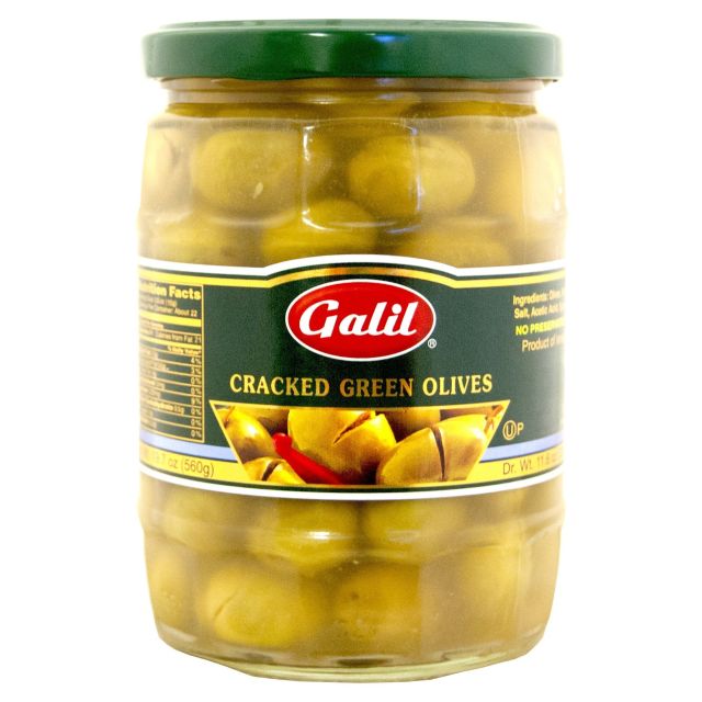 Galil Olives Green Cracked Jar 19.7 Oz
