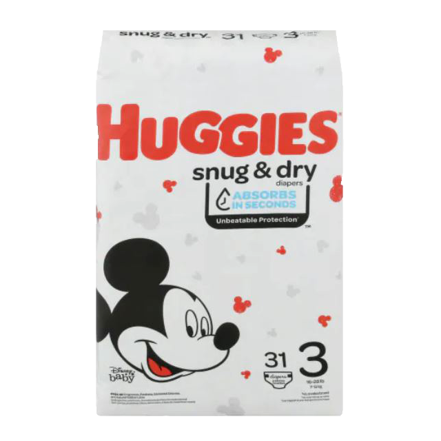Huggies Snug & Dry Size 3 Diapers, 31 ct