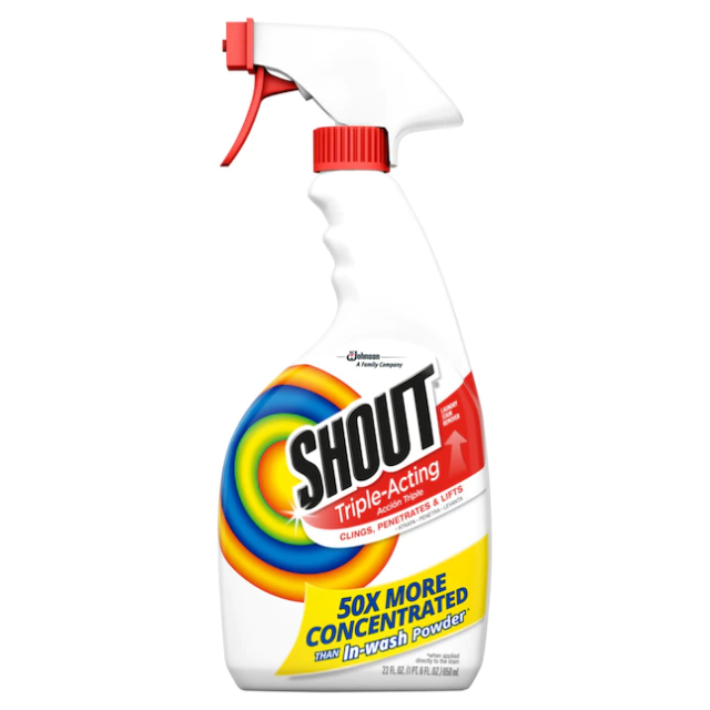 Shout Triple-Acting Laundry Stain Remover Spray Bottle for Everyday Stains 22 fl Oz