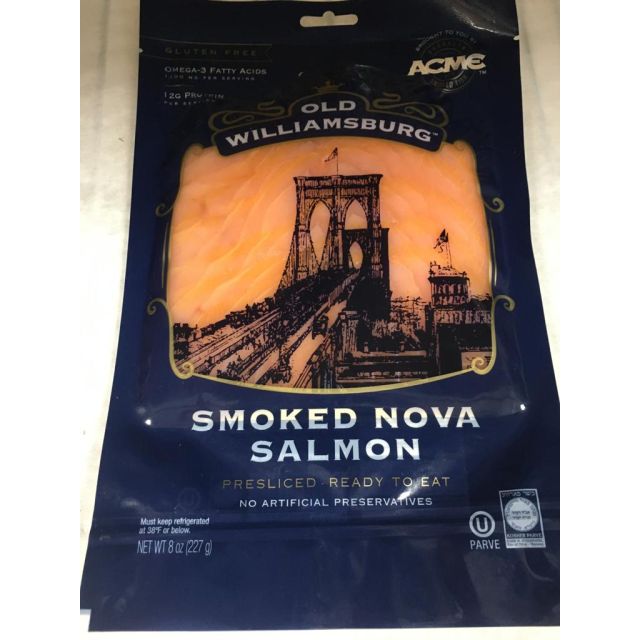 Old williamsburg Salmon Smokes Nova 8 Oz