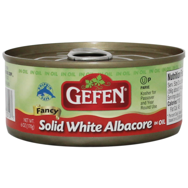 Gefen Solid White Albacore Tuna In Oil Flip Top 6 Oz