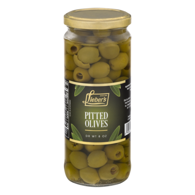Liebers Pitted Green Olives 8 Oz