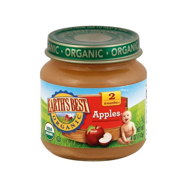 Earth's Best Organic Baby Food Apples, Stage 2 - 4 Oz