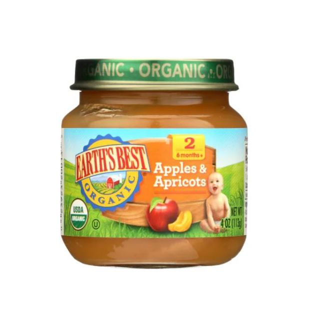 Earth's Best Organic Baby Food Apple Apricot, Stage 2 - 4 Oz