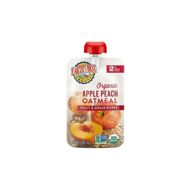 Earth's Best Organic Baby Food PurÃ©e, Apple Peach Oatmeal 4 Oz