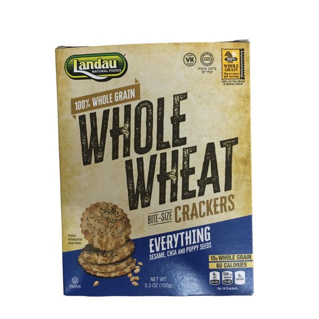 Landau Whole Wheat Crackers Bite Size Everything 5.3 Oz
