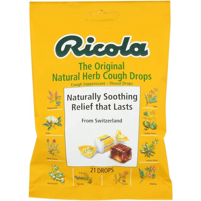 Ricola Herb Throat Drops Natural Cherry Honey 21 Drops
