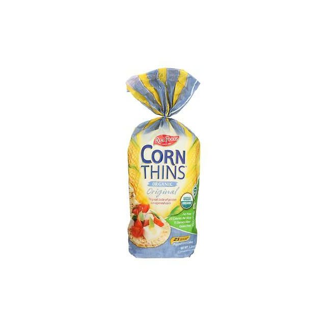 Real Foods Organic Original Corn Thins Corn cakes 5.3 Oz