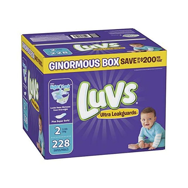 Luvs Baby Diapers Size 2 (5-8 Kg) 228 Ct