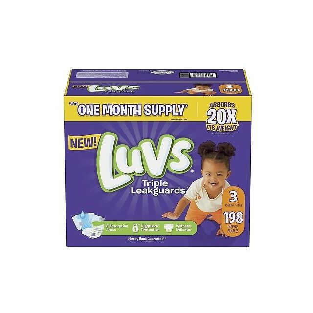 Luvs Baby Diapers Size 3 (7-13 Kg) 198 Ct