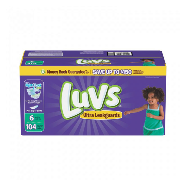 Luvs Baby Diapers Size 6 (16+ Kg) 124 Ct
