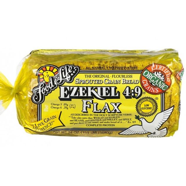 Food For Life Ezekiel 4:9 Sprouted Grain Flax Bread Frozen 24 Oz