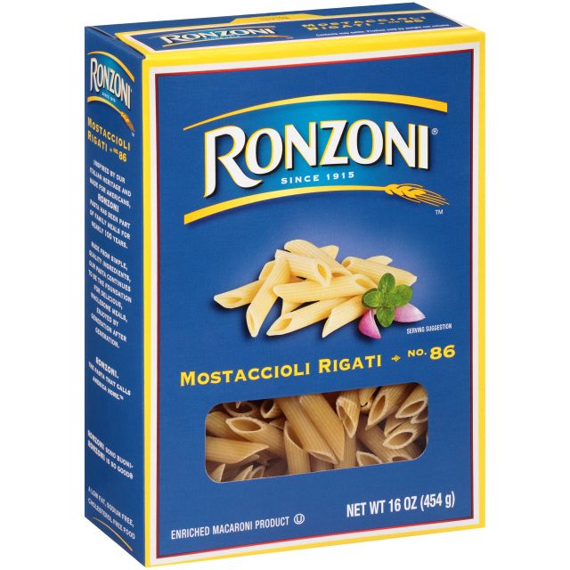 Ronzoni Mostaccioli Rigati Pasta 16 Oz