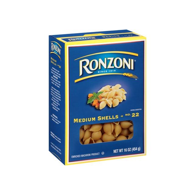 Ronzoni Medium Shells  Pasta 16 Oz