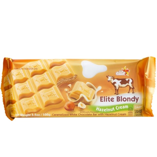 Elite Blondy Chocolate Bar Hazelnut Cream Filling 3.5 Oz