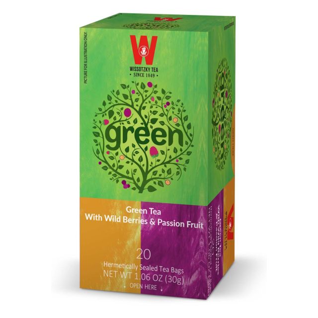 Wissotzky Wild berries & Passion Fruit Green Tea - 20 bags 1.06 Oz
