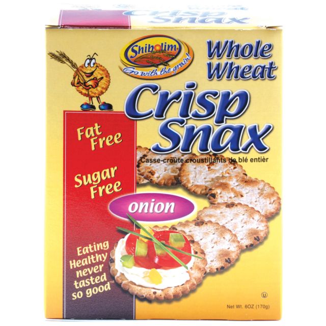 Shibolim Crackers Whole Wheat Onion Crisp Snax 6 Oz