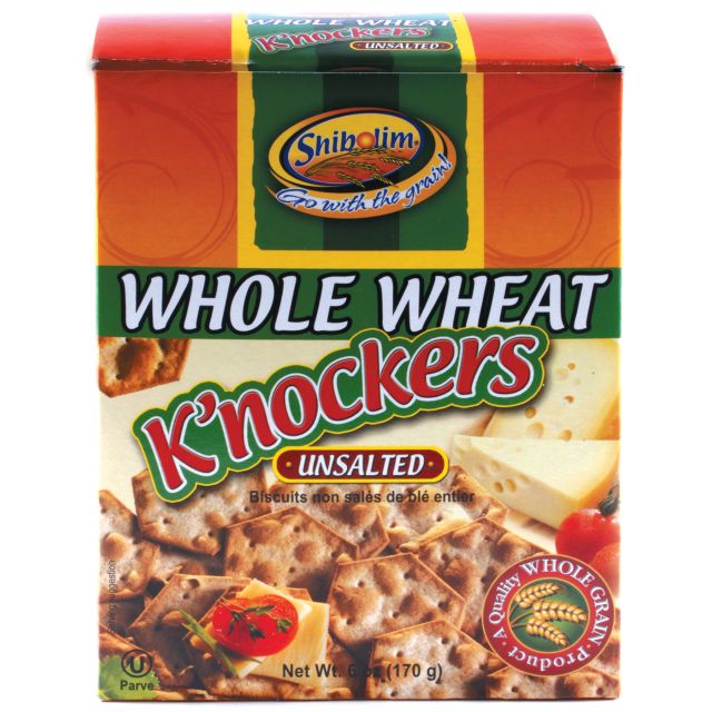 Shibolim Crackers Whole Wheat Unsalted Knockers 6 Oz