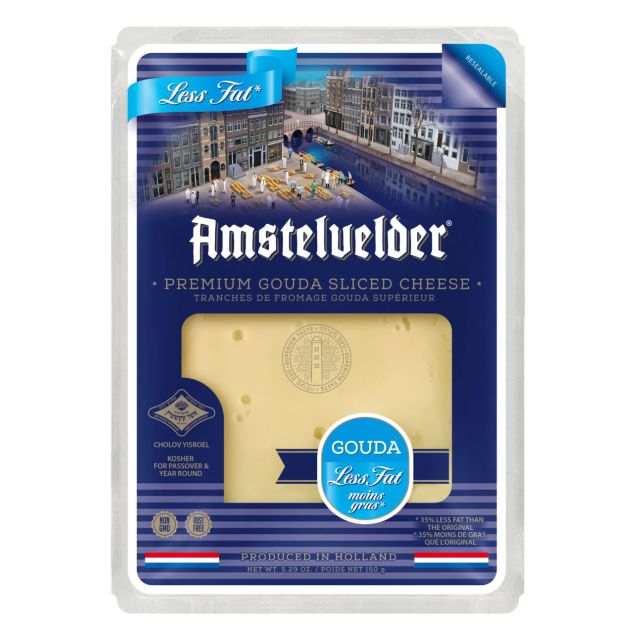 Amstelvelder Cheese Less Fat Gouda Slices 5.29 Oz