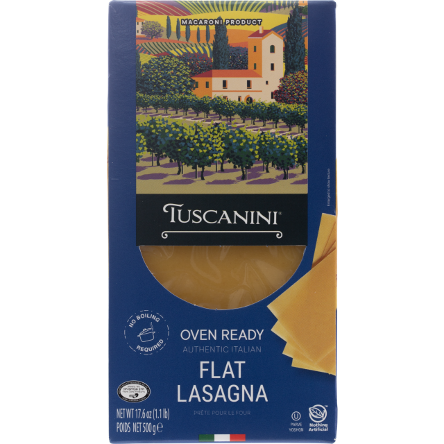 Tuscanini Flat Lasagna Authentic Italian Pasta 17.6  Oz