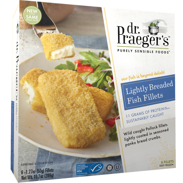 Dr. Praegers Lightly Breaded Fish Fillets 10.2 Oz