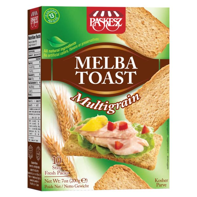 Paskesz Melba Toast Multigrain 7 oz