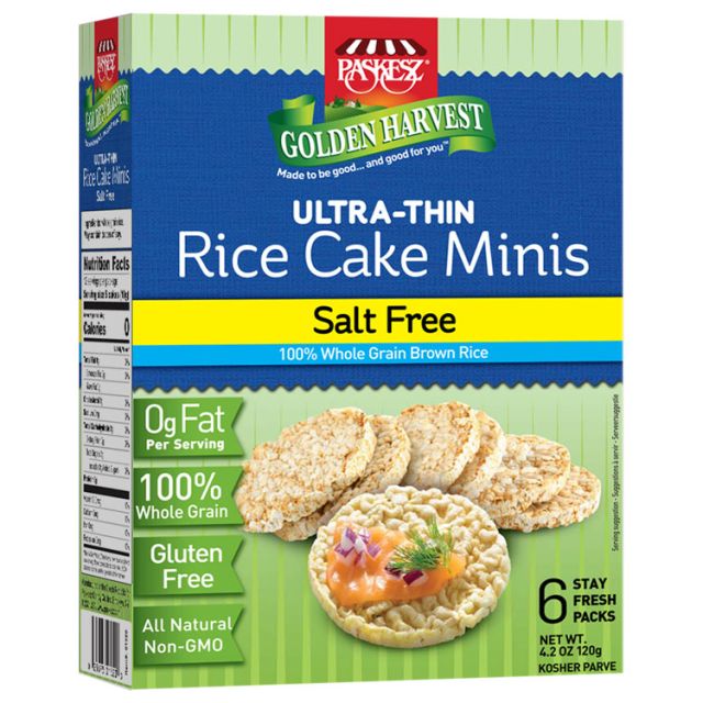Paskesz Rice Cakes Minis Salt Free 4.2 Oz