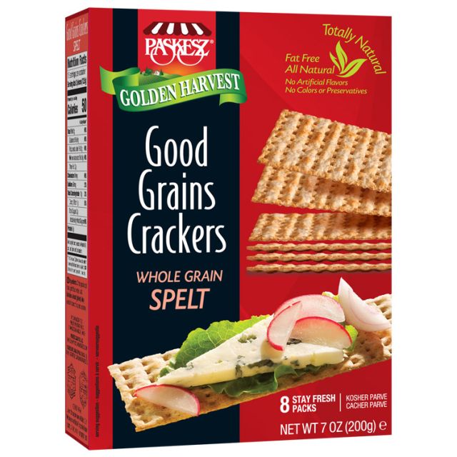 Paskesz Good Grains Crackers Whole Grain Spelt 7 Oz