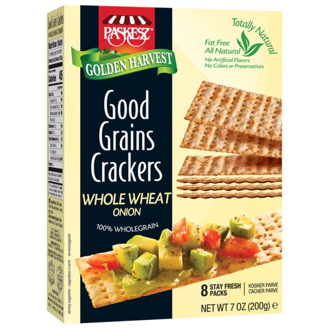 Paskesz Good Grains Crackers – Whole Wheat Onion7 oz