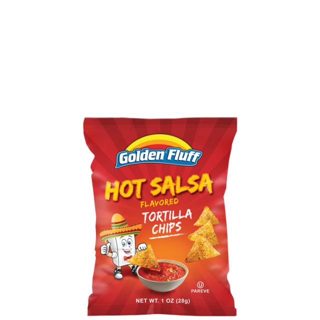 Golden Fluff Small Tortilla Chips Hot Salsa 1 Oz