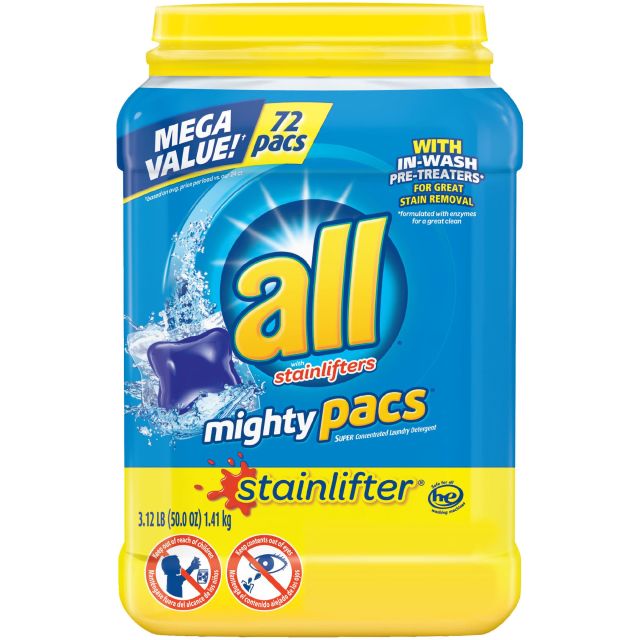 All Mighty Pacs Laundry Detergent Pacs 72 Ct - 50.7 Oz