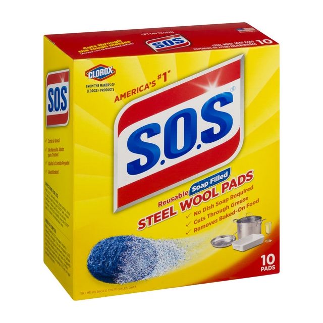 Clorox S.O.S Steel Wool Soap Pads 10-Pads