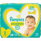 Pampers Swaddlers Diapers ×2 Softer Size 2  For 12-18Lb  5-8 Kg  29 Ct