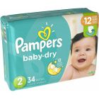 Pampers Baby Dry Diapers Size 2  For 12-18Lb  5-8 Kg  34 Ct