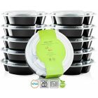 Chef's Star 3 Compartment Reusable Food Storage Containers with Lids - 26 oz - 10 Pack