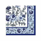 Dining Collection Cocktail Napkins - Blue Bountiful Blossoms - 20 ct