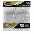 Dining Collection Medium Weight Soupspoons - White Plastic - 50 ct