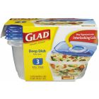 Glad Deep Storage Containers Dish 64 oz - Large Rectangle - 3 Ct