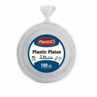 Plastico 7" Plates - White Plastic - 100 Ct